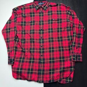 Polo Ralph Lauren Men’s Button Down Red Plaid Shirt Long sleeve Flannel Size XL